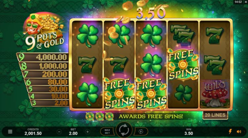 Игровой автомат 9 Pots of Gold от Microgaming